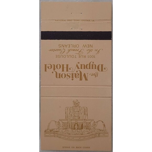 Matchbook Cover Maison Dupuy Hotel New Orleans French Quarter Louisiana LA - Picture 1 of 5